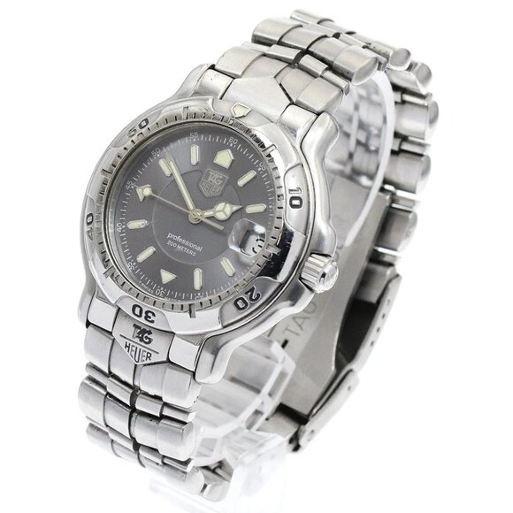 TAG HEUER 6000 series WH1112-K1 Date gray Dial Quartz Men's Watch_895622 - Picture 1 of 6